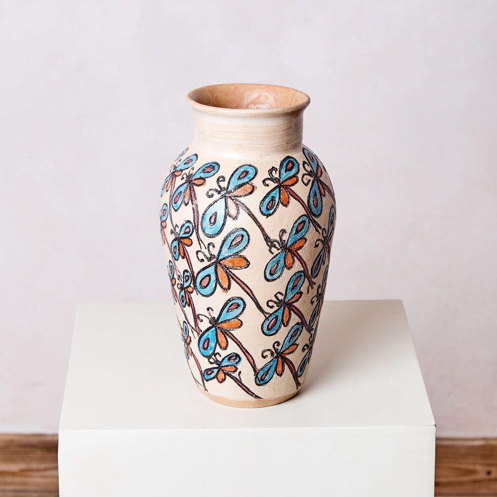 Vases - Petit vase en argile peint avec des libellules - HUAKAL