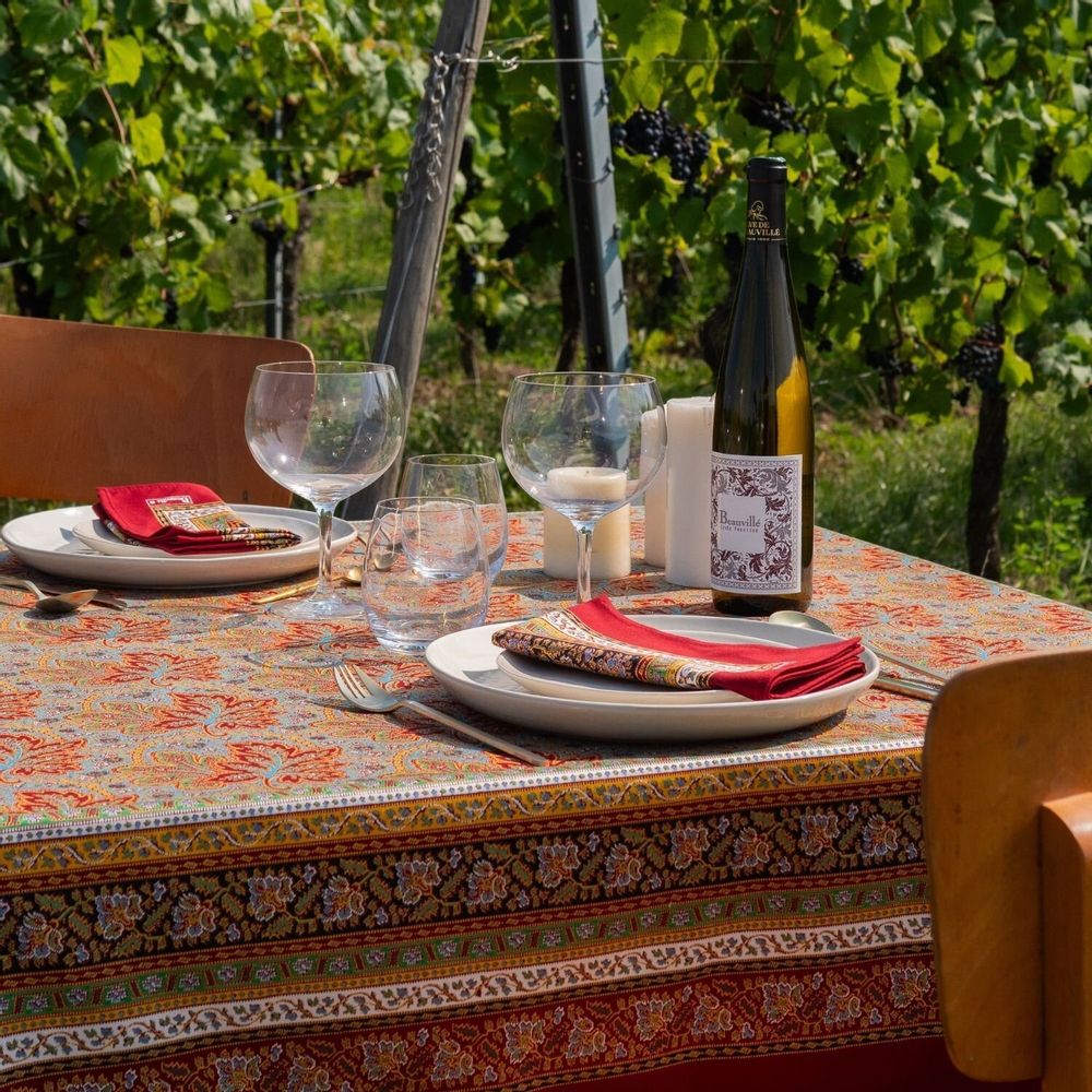 Linge de table textile - Nappe Feuilles de vigne - BEAUVILLÉ