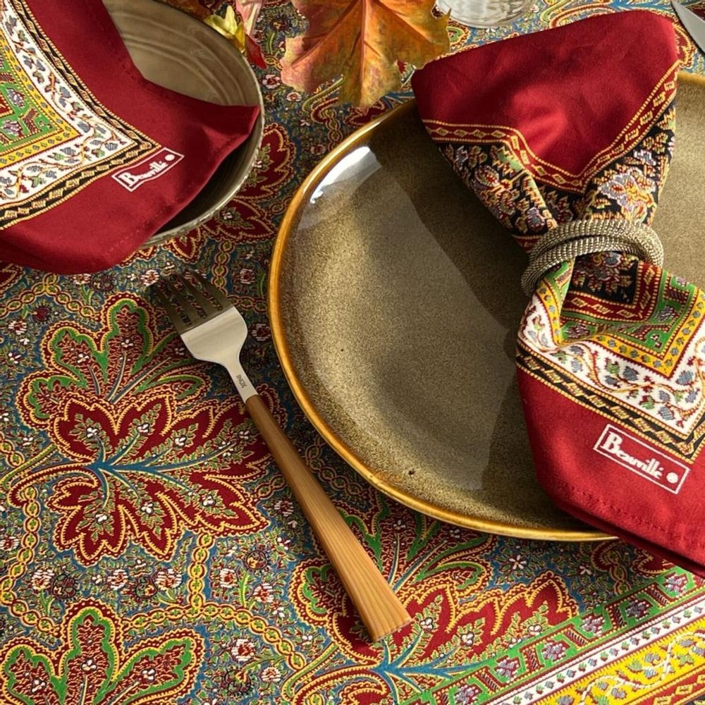 Linge de table textile - Serviette Feuilles de vigne - BEAUVILLÉ