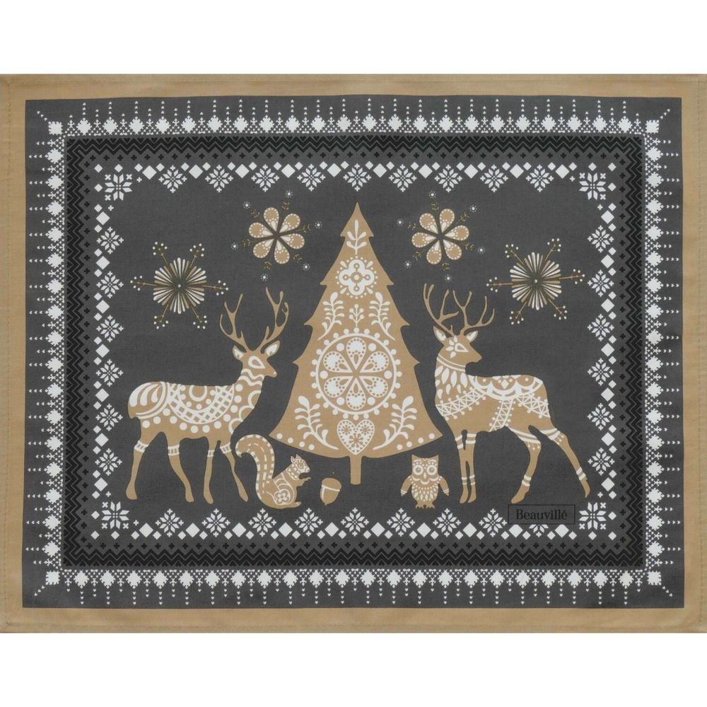 Table linen - Placemat - Winter stroll - BEAUVILLÉ