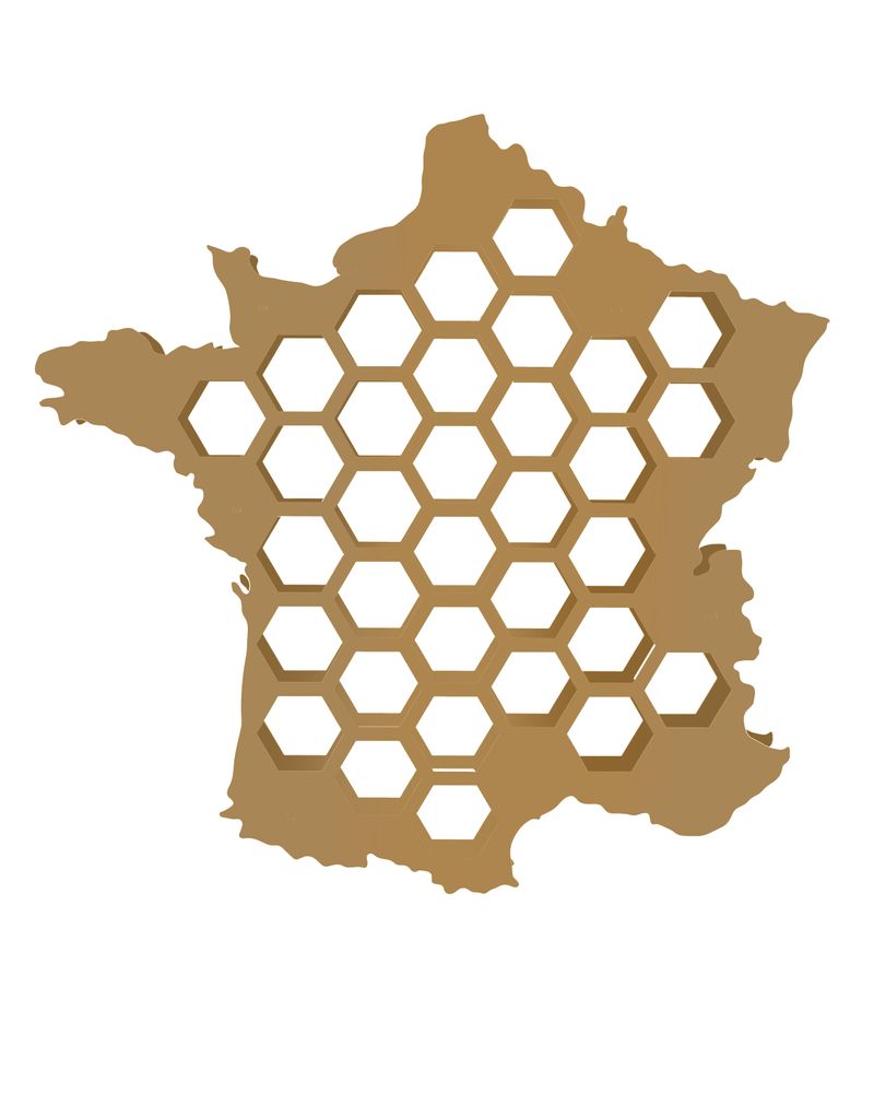 Restaurant trolleys - France Map Steel Wall Wine Rack holds 33 bottles - INCREDIBLE DESIGNS