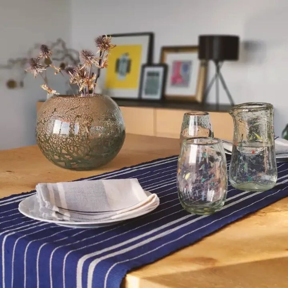 Glass - Oval Drinking Glass | Recycled Glass| Mouthblown Tumbler - SOLOKO