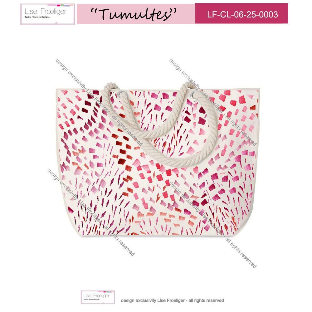 Design textile et surface - motif TUMULTES - LISE FROELIGER DESIGNER