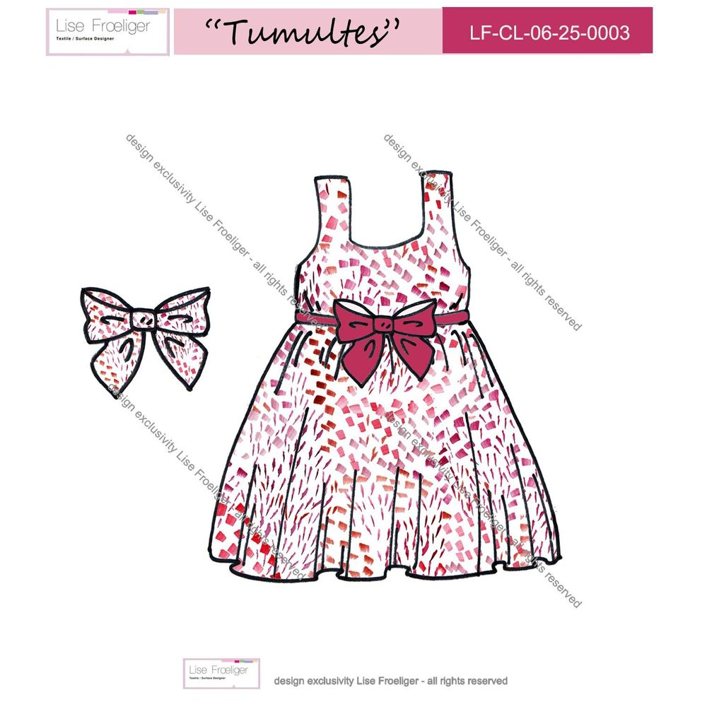Design textile et surface - motif TUMULTES - LISE FROELIGER DESIGNER