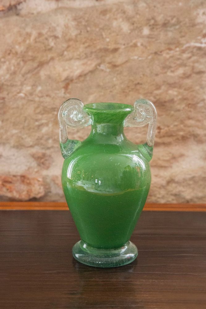 Vases - Blown Glass Amphora Vase, Green - ANTHOLOGIST