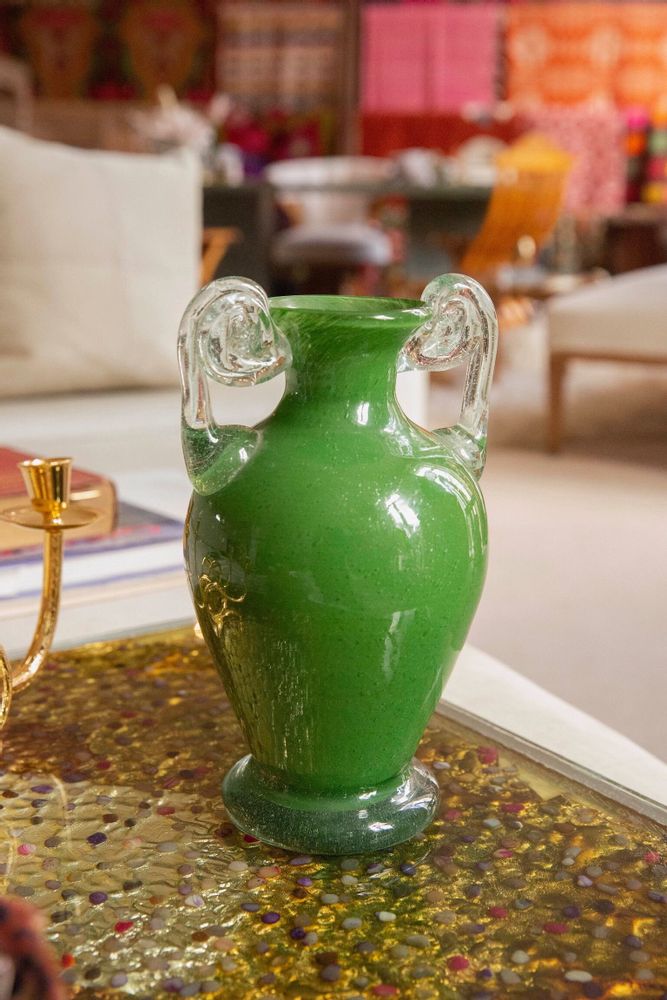 Vases - Blown Glass Amphora Vase, Green - ANTHOLOGIST