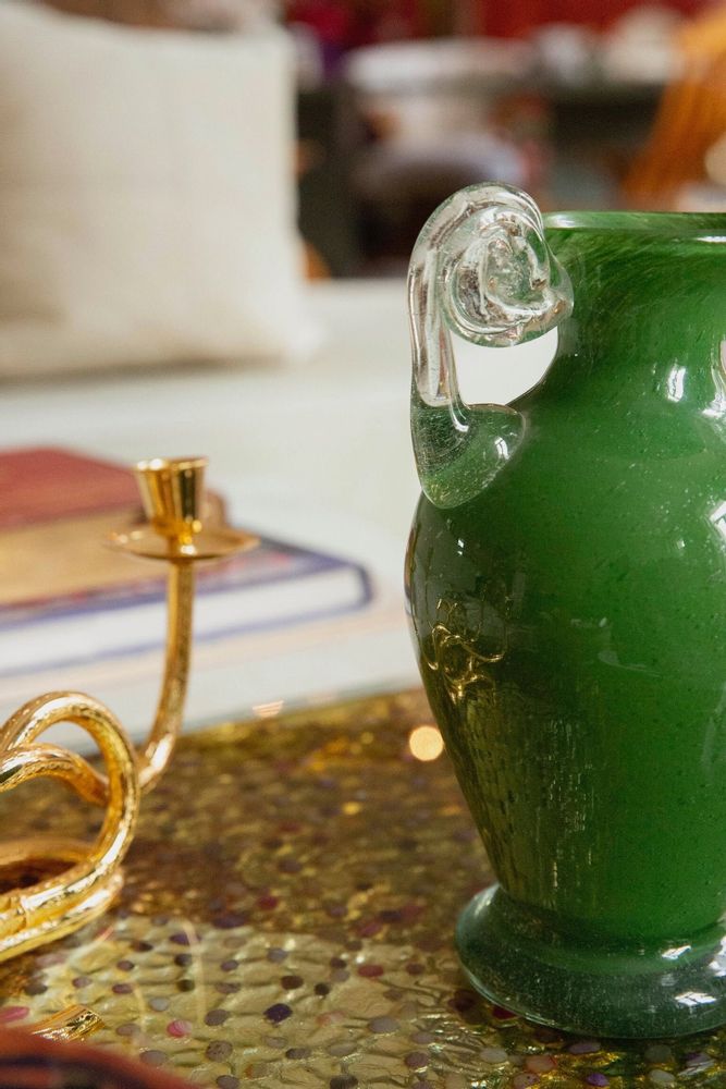 Vases - Blown Glass Amphora Vase, Green - ANTHOLOGIST