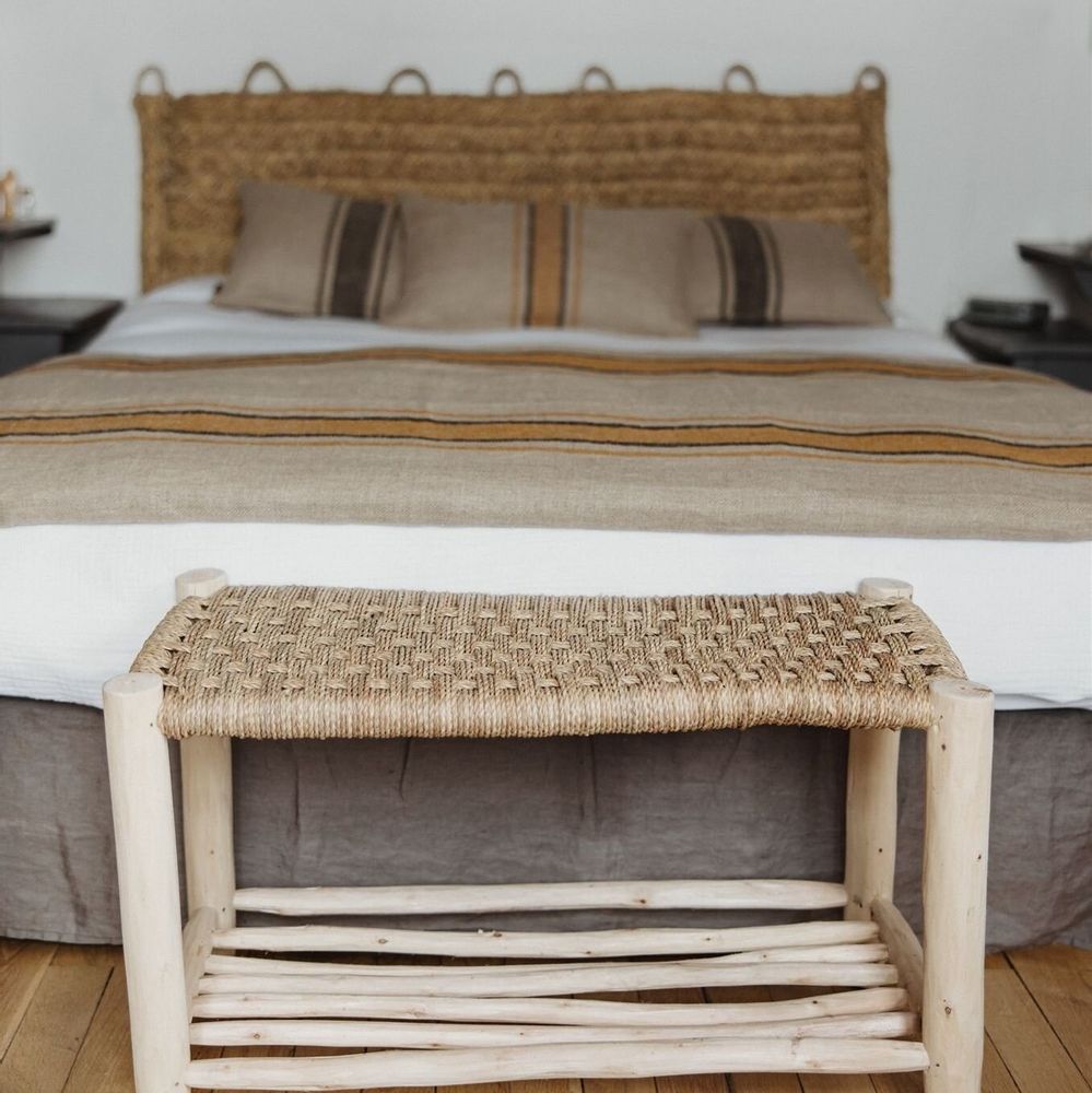 Other wall decoration - Handwoven natural fiber headboard – Bohemian chic bedroom - COSYDAR-DECO