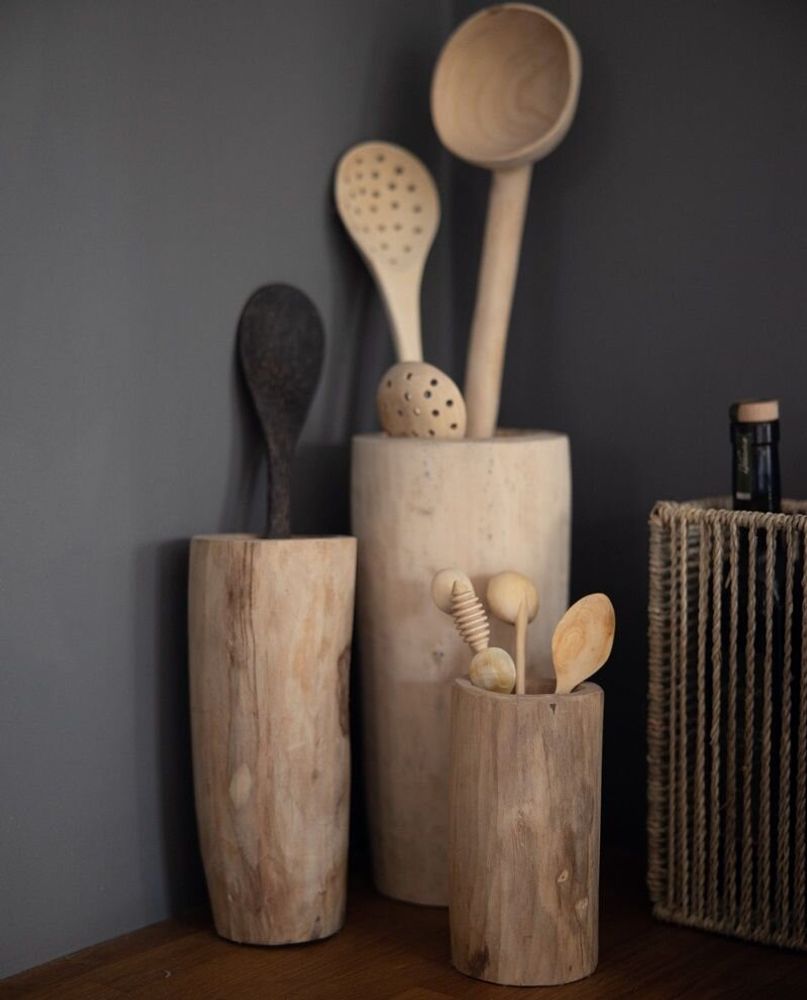 Cutlery set - Wood and natural fiber kitchenware – Handmade eco design - COSYDAR-DECO