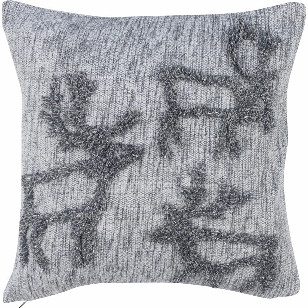 Fabric cushions - Saaga Embroidered Cushion Cover Silver 45x45 cm - PENTIK