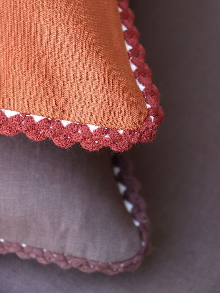 Couettes et oreillers - Housse de coussin en lin | TRICOT - GIARDINO SEGRETO