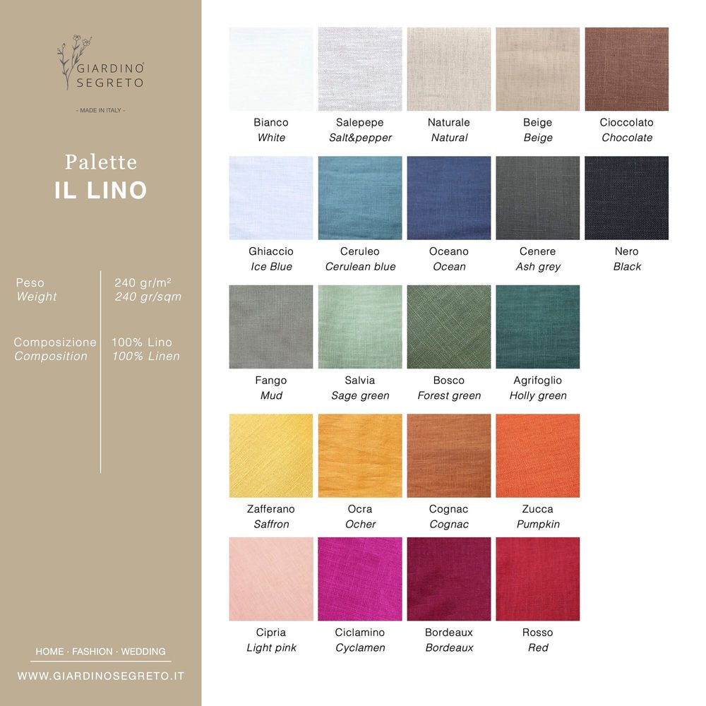 Linge de table textile - Serviette en lin PUNTO CROCE | Renne - GIARDINO SEGRETO