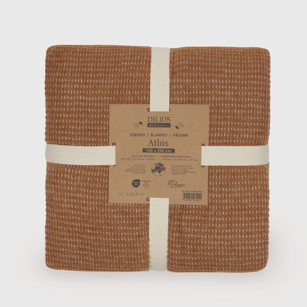 Throw blankets - Blanket Atlas , 150x200cm, brown - DILIOS