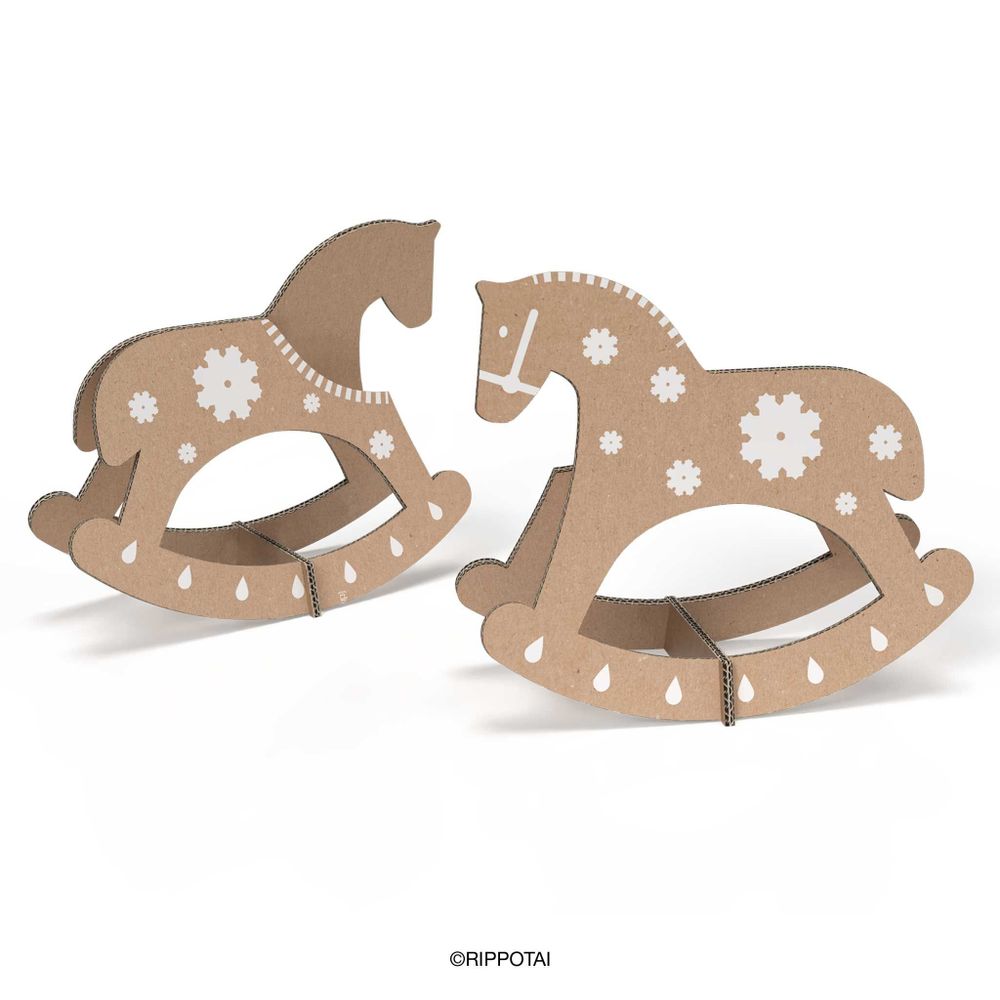 Autres décorations de Noël - Cheval à Bascule Décoratif en Carton - Décorations pour Vitrines - RIPPOTAI