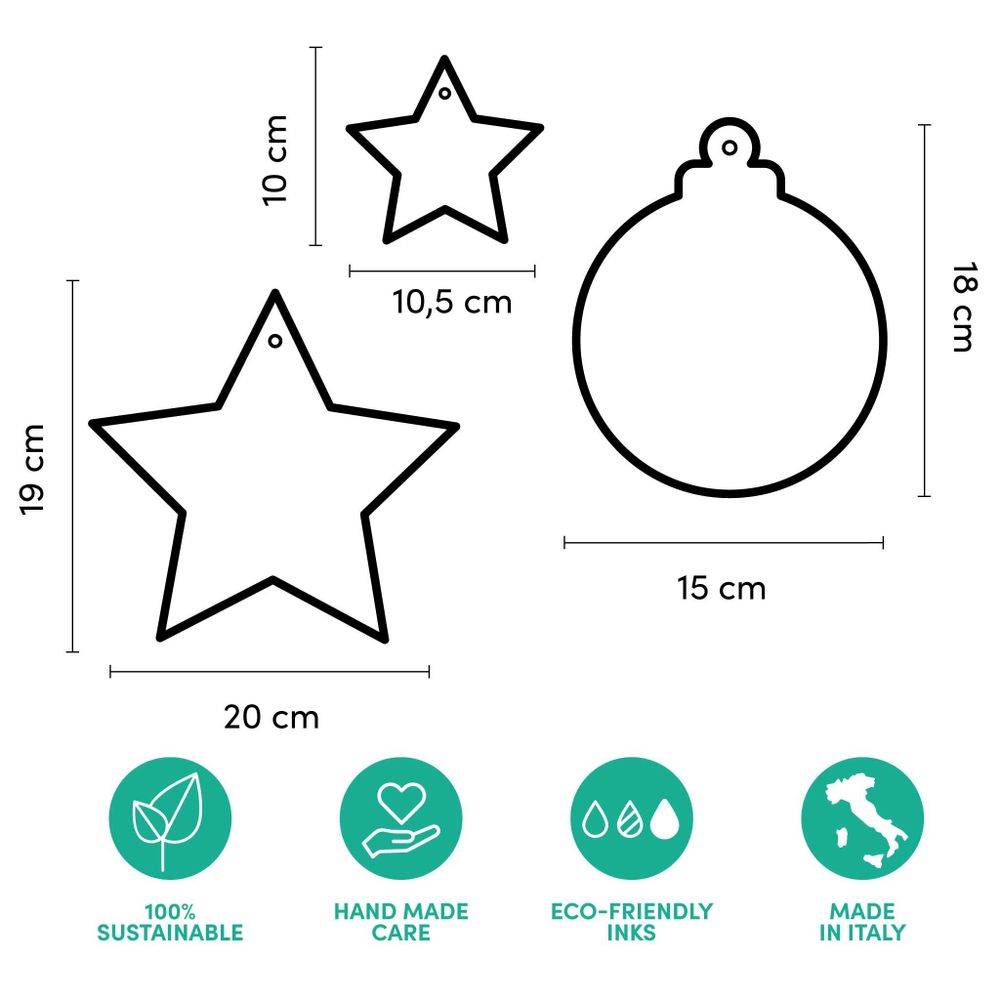 Autres décorations de Noël - Décorations de vitrine de Noël en carton, Boules et Étoiles (lot de 8) - RIPPOTAI