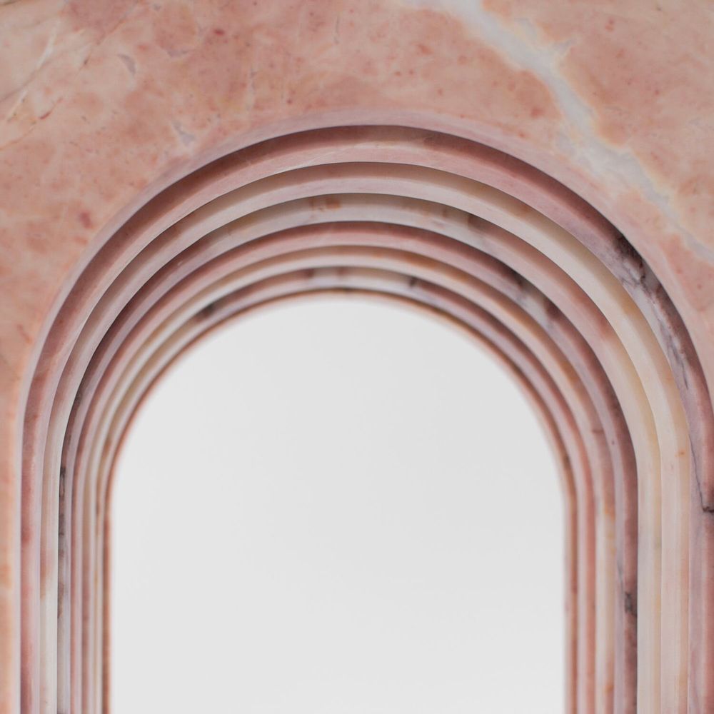 Coffee tables - "BALANCE" PINK MARBLE SIDE TABLE - KIWANO CONCEPT