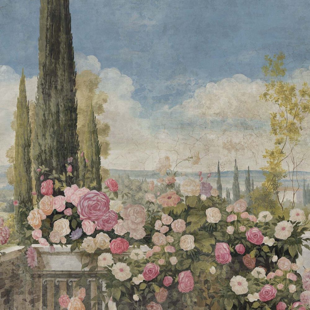 Wallpaper - Wall mural - Les roses de Santa Giulia couleur - ANANBÔ