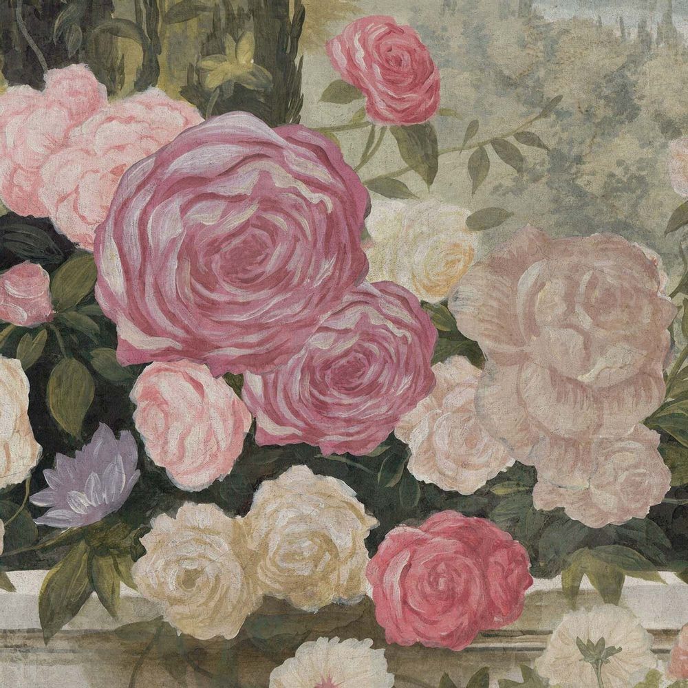 Wallpaper - Wall mural - Les roses de Santa Giulia couleur - ANANBÔ