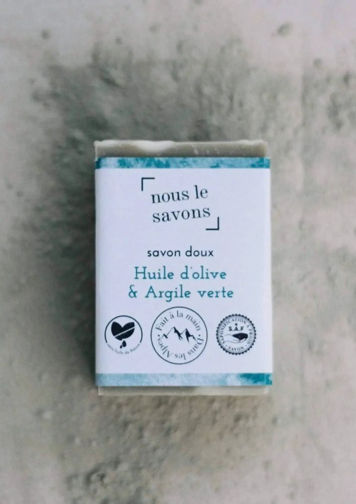 Cosmétiques - Savon bio doux - Huile d'olive & Argile verte - NOUS LE SAVONS