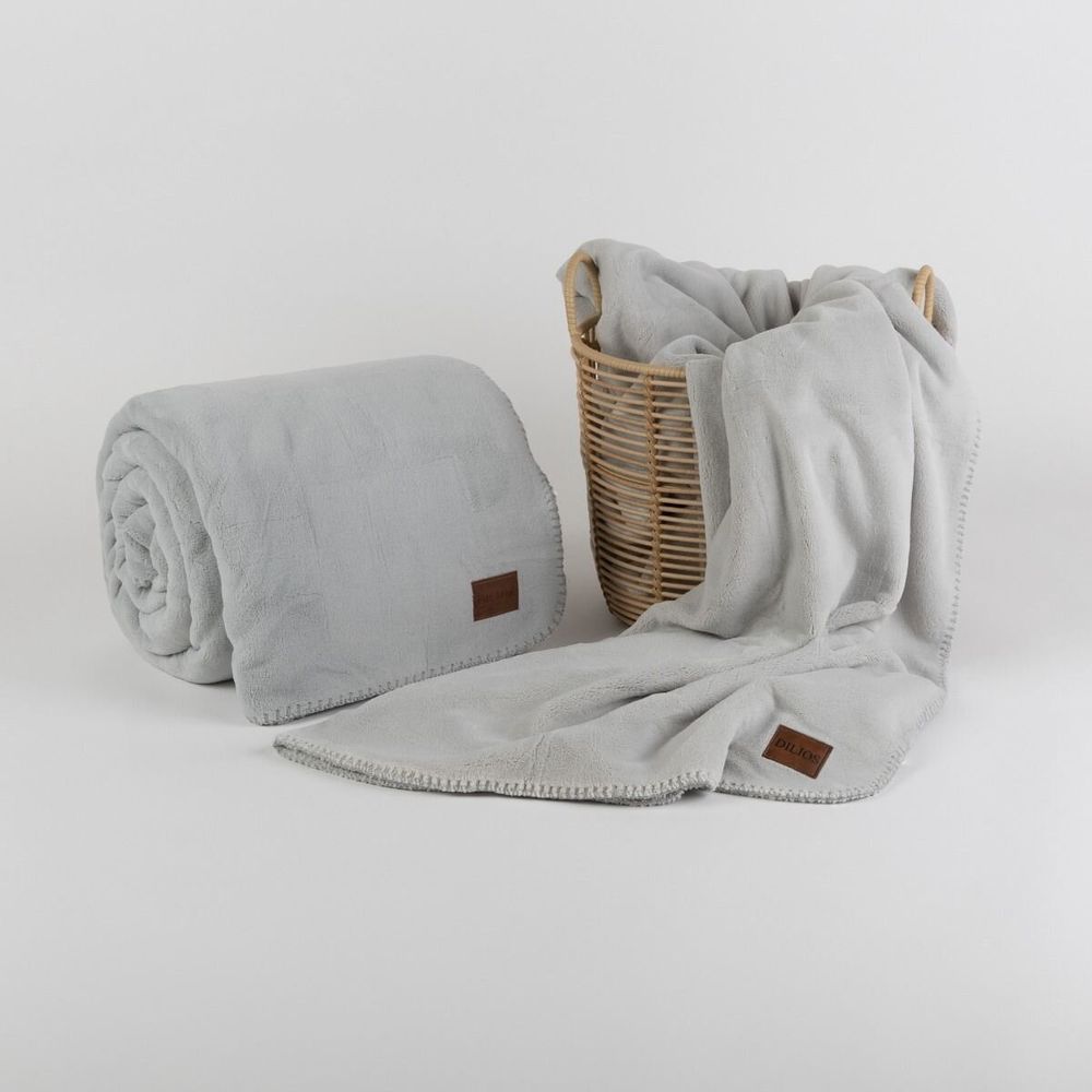 Plaids - Couverture DANTE, 200x220cm, gris - DILIOS