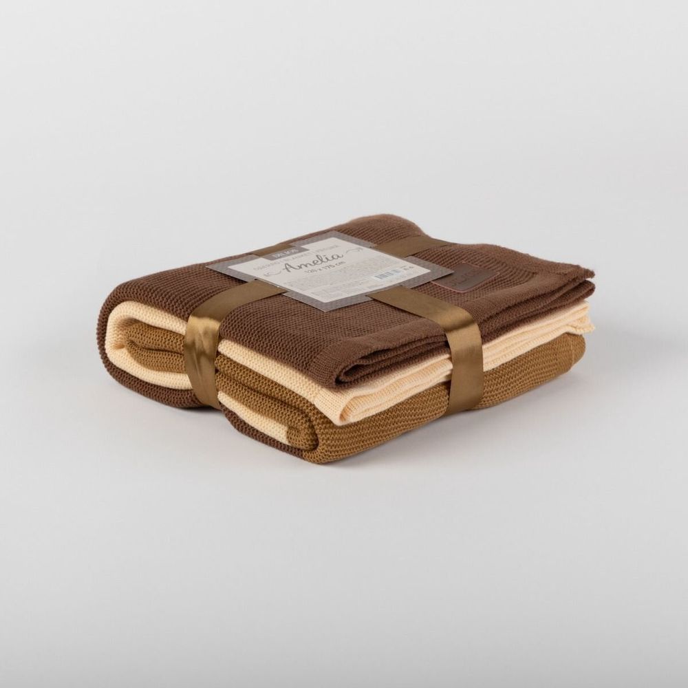Throw blankets - Blanket AMELIA, 120x175cm, Brown - DILIOS