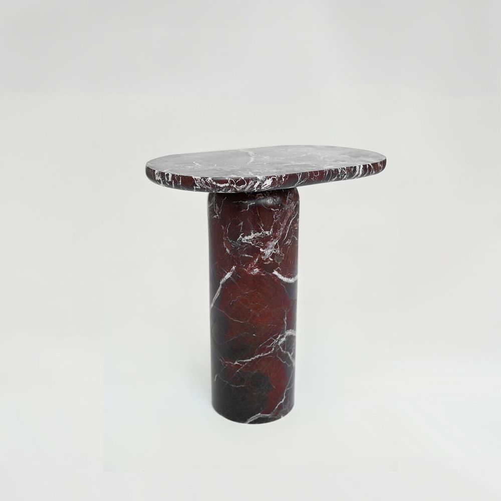Coffee tables - “BOLD” ROSSO LEVANTO MARBLE SIDE TABLE - KIWANO CONCEPT