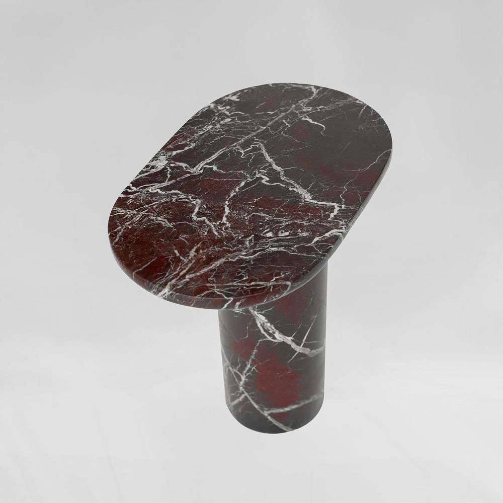 Coffee tables - “BOLD” ROSSO LEVANTO MARBLE SIDE TABLE - KIWANO CONCEPT