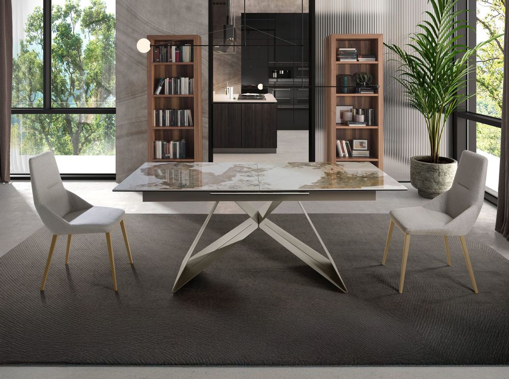 Chaises - Chaise en tissu gris clair - ANGEL CERDÁ