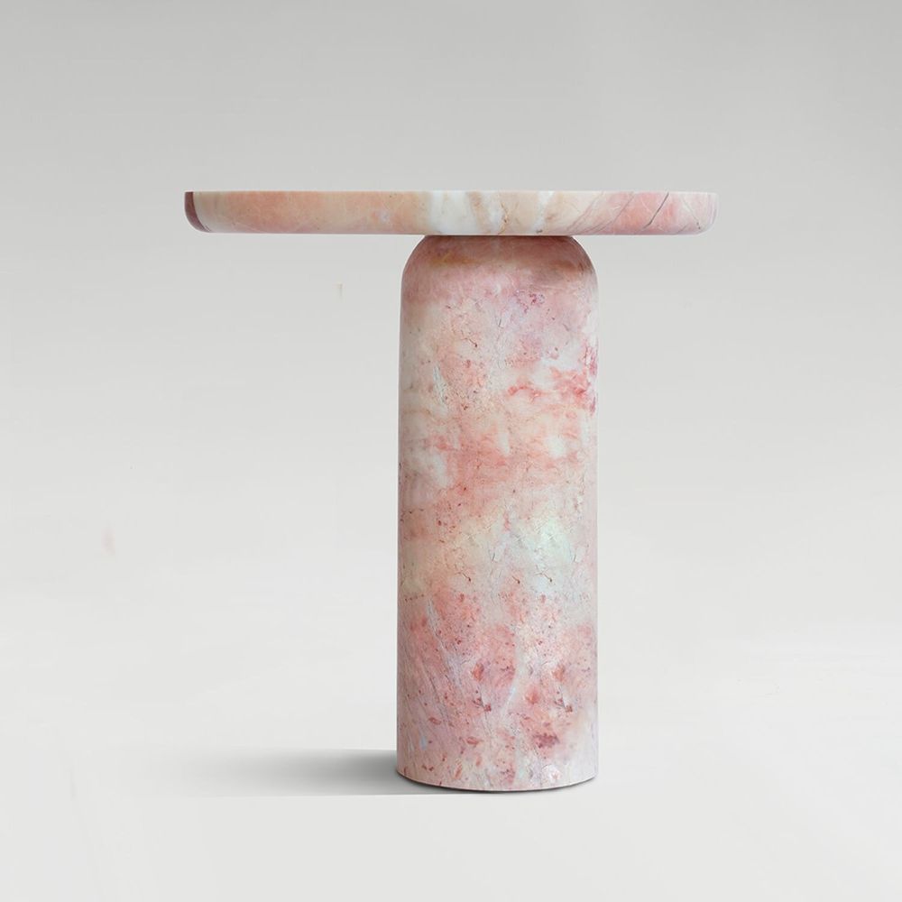 Coffee tables - "BOLD" PINK MARBLE SIDE TABLE - KIWANO CONCEPT