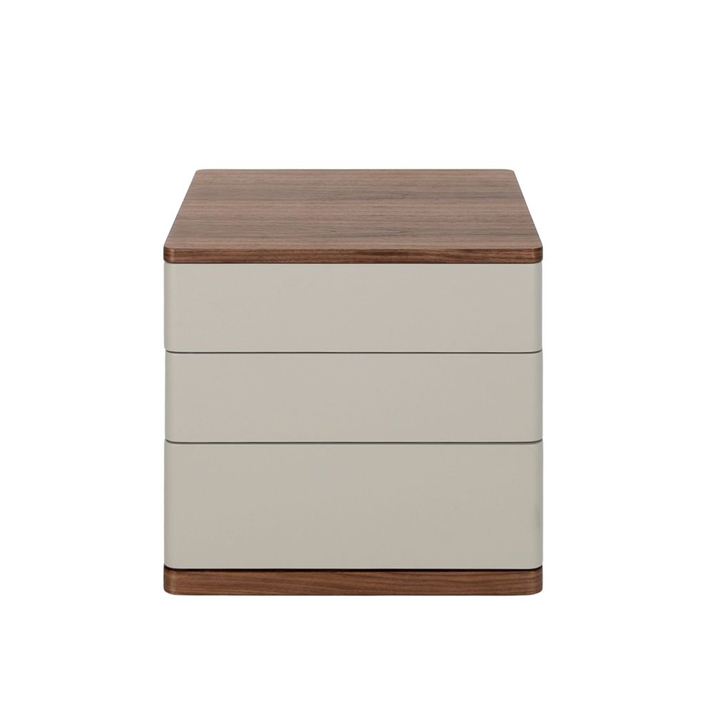 Night tables - Grey wood and walnut bedside table - ANGEL CERDÁ