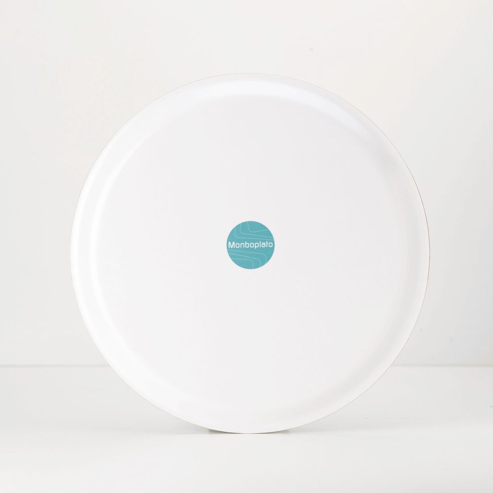 Plateaux - Plateau de service rond en bois - zébre bleu 38 cm - MONBOPLATO