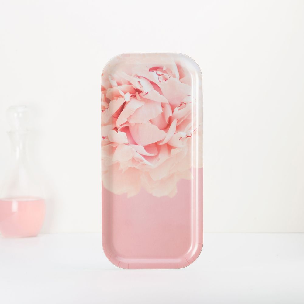 Plateaux - Plateau de service rectangulaire en bois - Pivoine 32x15 cm - MONBOPLATO