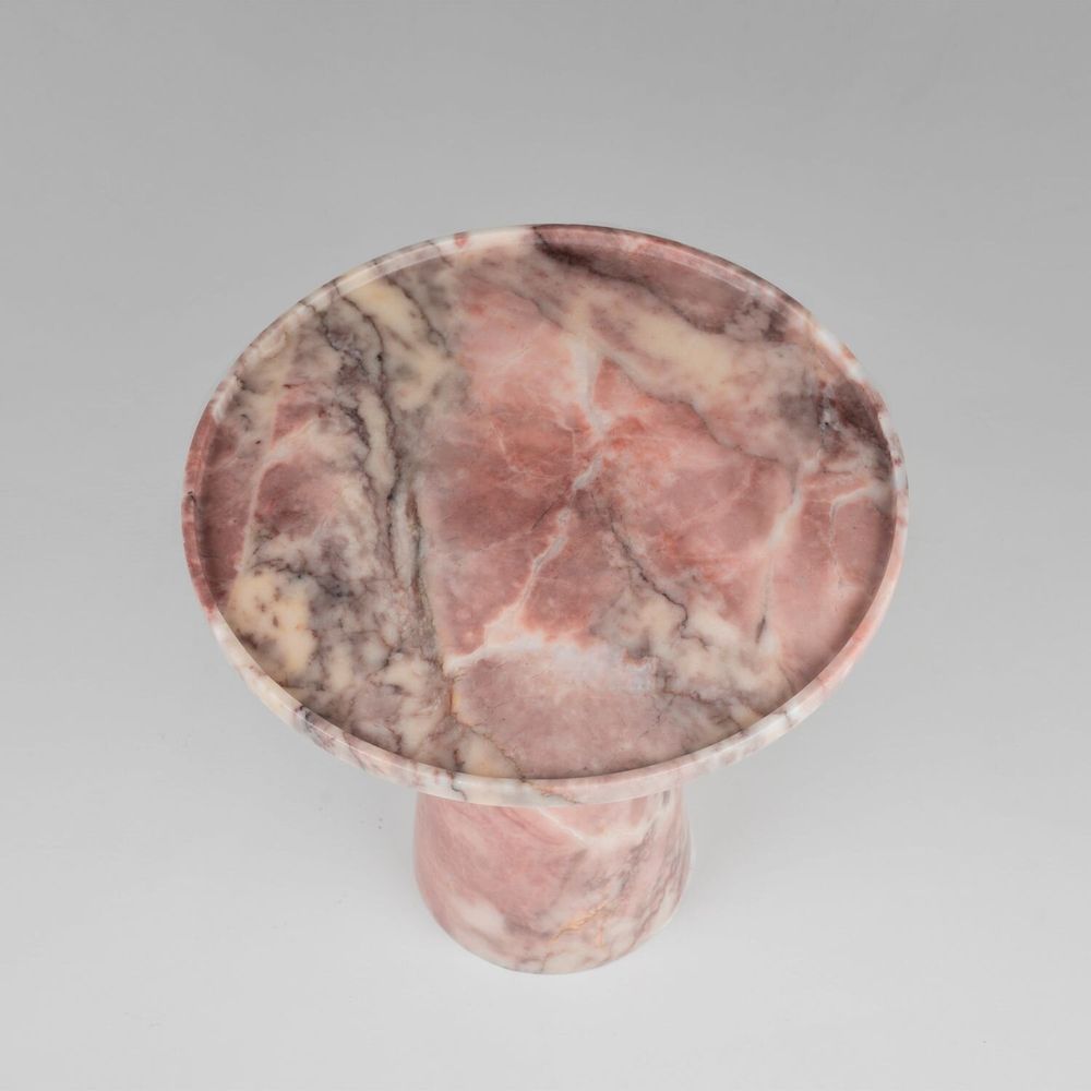 Consoles - PINK MARBLE CONE SIDE TABLE - KIWANO CONCEPT