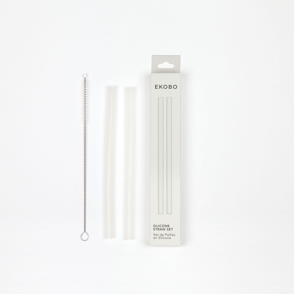 Repas pour enfant - Set de pailles réutilisables en silicone - EKOBO