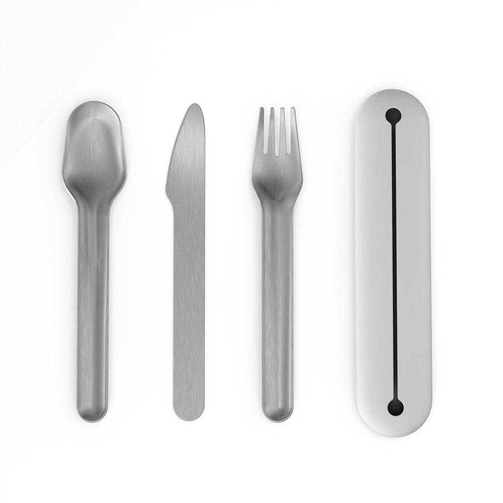 Repas pour enfant - Trio de couverts en inox avec étui en silicone - EKOBO