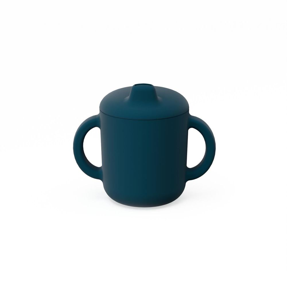 Children's mealtime - Silicone Sippy Cup with handles - Blue Abyss - EKOBO