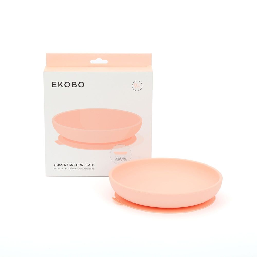 Children's mealtime - Silicone Suction Plate - Blush - EKOBO