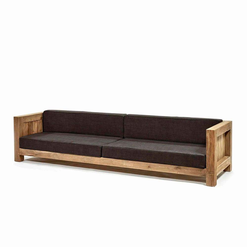 Chaises - Chaise carrée triple en teck naturel pour extérieur - SEMPRE IN & OUTDOOR LIVING BV
