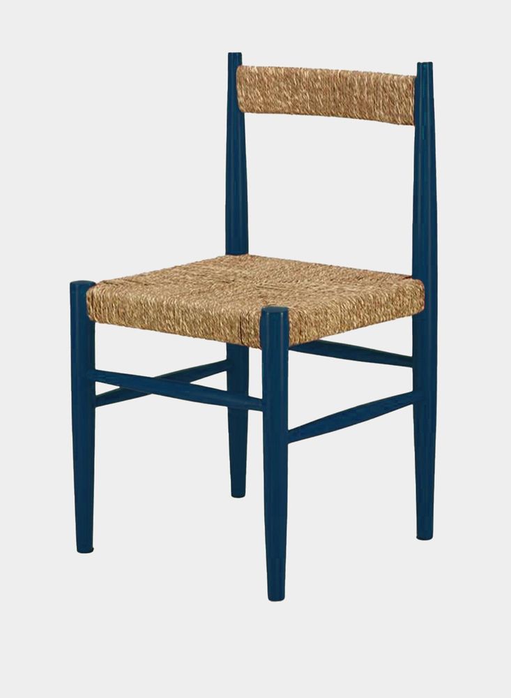 Chairs - Handmade Francisco Blue Wood And Natural Cord Dining Chair - HOUSE OF CAPRICORN