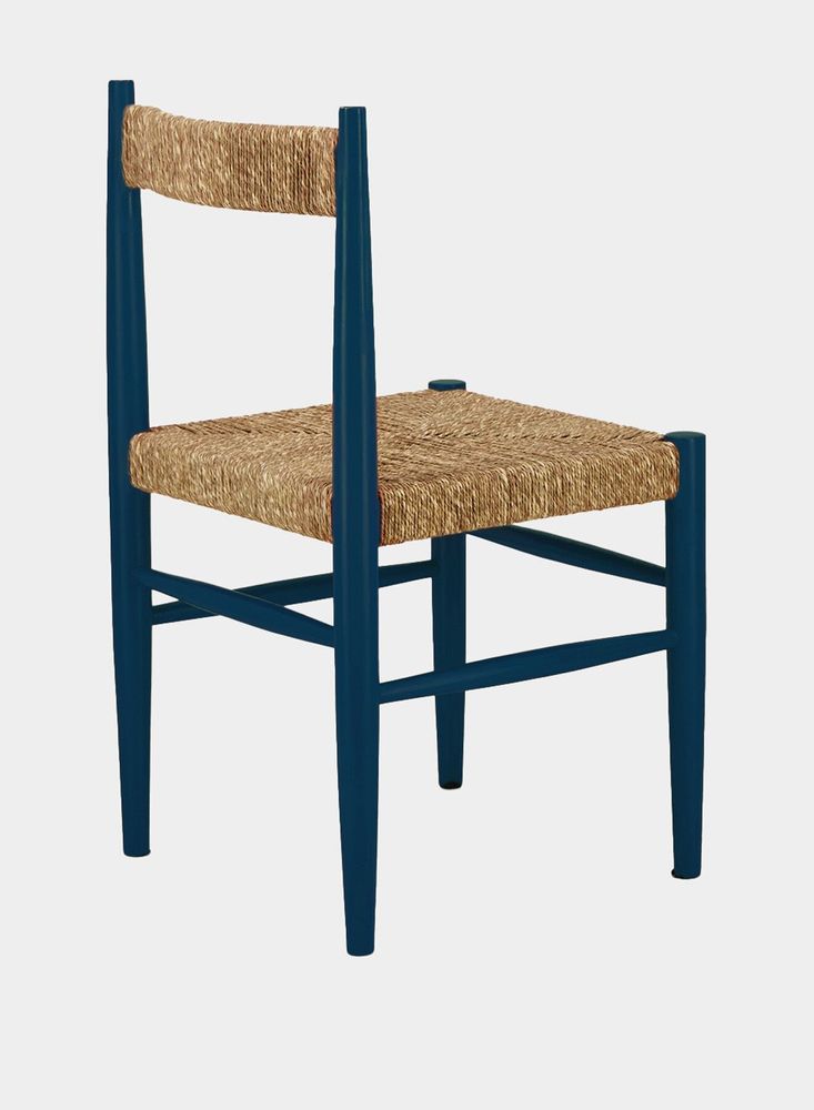 Chairs - Handmade Francisco Blue Wood And Natural Cord Dining Chair - HOUSE OF CAPRICORN