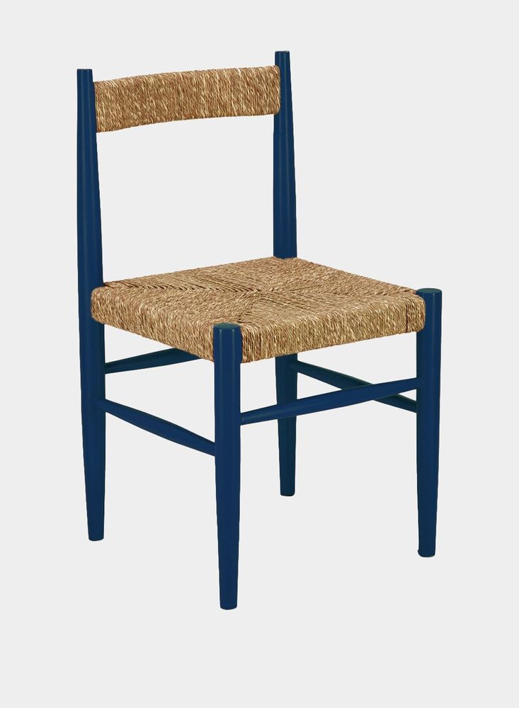 Chairs - Handmade Francisco Blue Wood And Natural Cord Dining Chair - HOUSE OF CAPRICORN