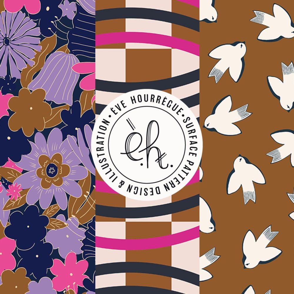 Design textile et surface - Motifs textile et de surface - ÈVE HOURRÈGUE