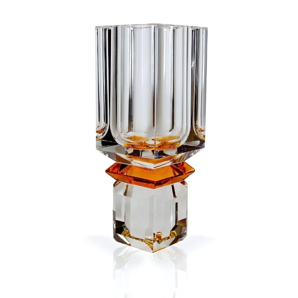 Crystal ware - Ambrosià Handmade Amber Crystal Vase- Statement Piece - ARCAICO