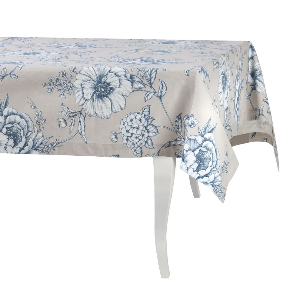 Table cloths - Tablecloth Blossom Blue - 130 cm x 200 cm - ROSEBERRY HOME