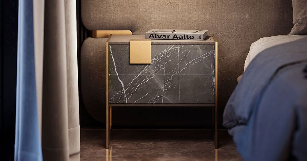 Tables de nuit - Table de chevet Coloma fabriquée au Portugal par Porus Studio - PORUS STUDIO