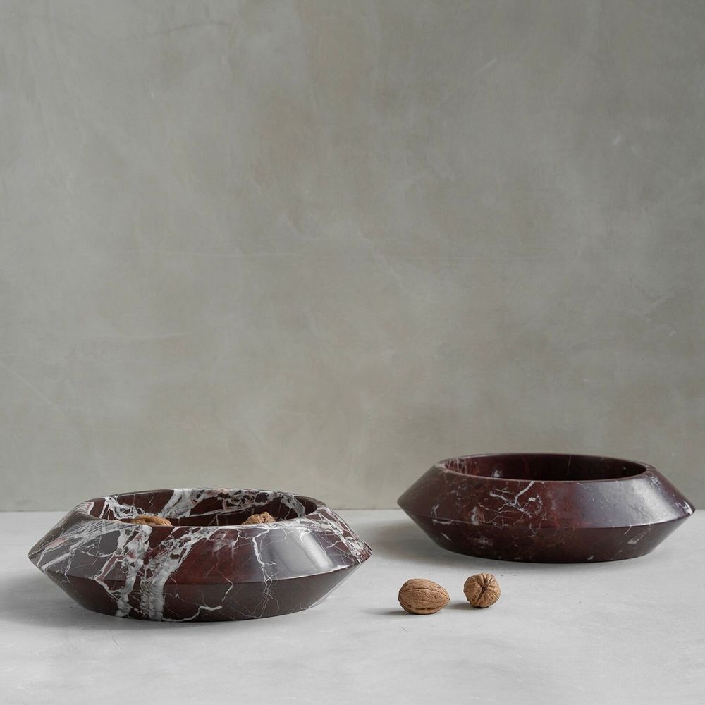 Platter and bowls - ROSSO LEVANTO MARBLE ECLIPSE - KIWANO CONCEPT