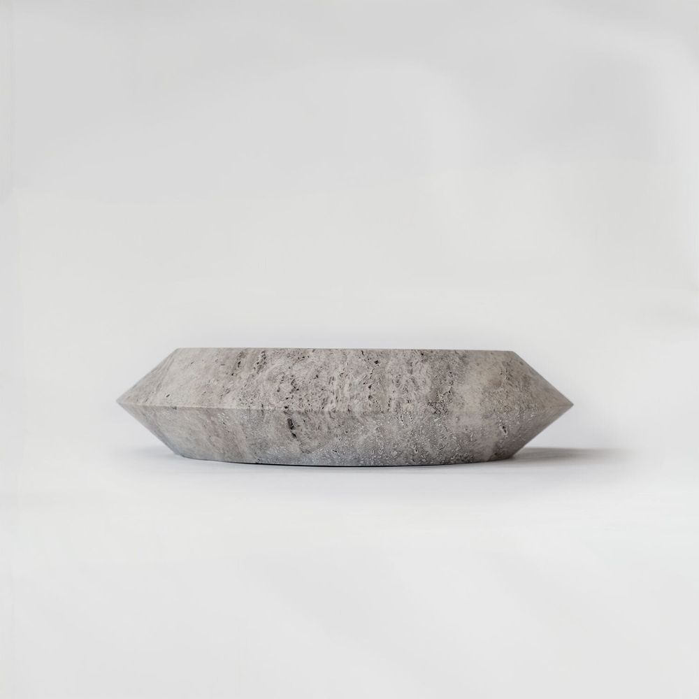 Plats et saladiers - SILVER TRAVERTINE ECLIPSE XL - KIWANO CONCEPT