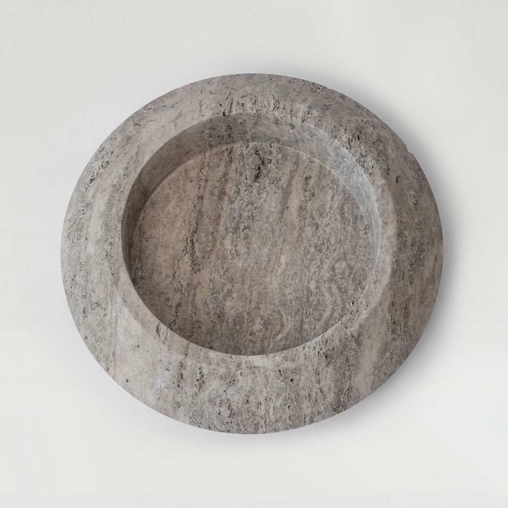 Plats et saladiers - SILVER TRAVERTINE ECLIPSE XL - KIWANO CONCEPT