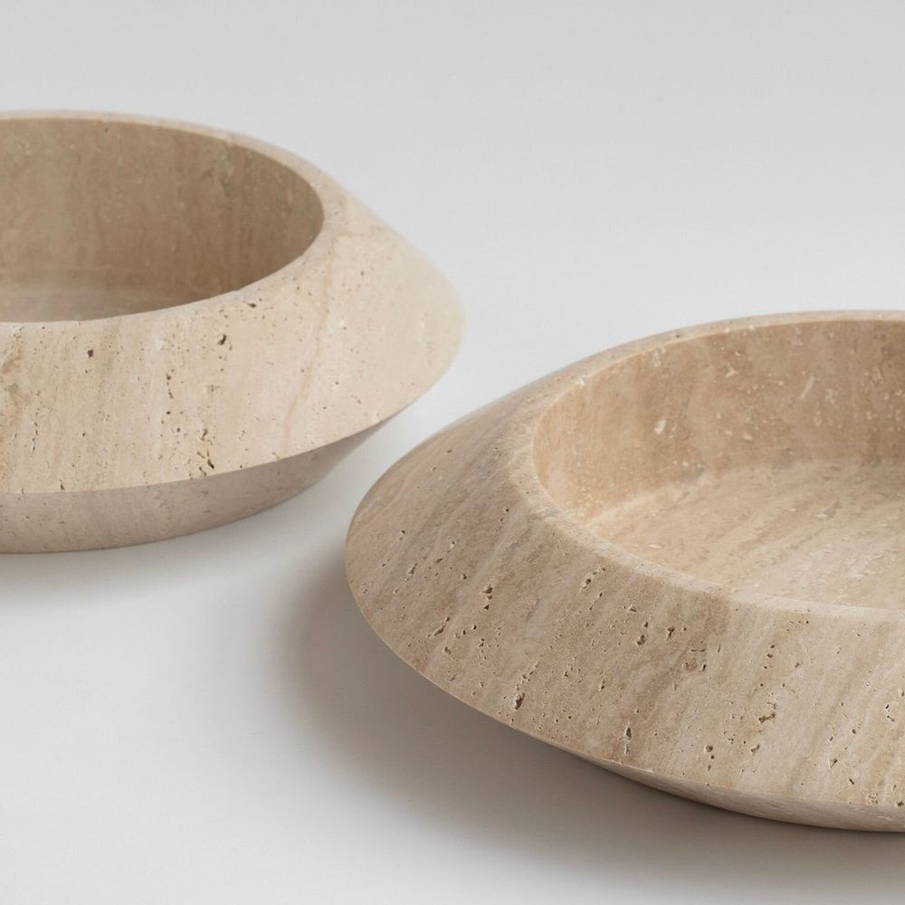 Platter and bowls - TRAVERTINE ECLIPSE XL - KIWANO CONCEPT