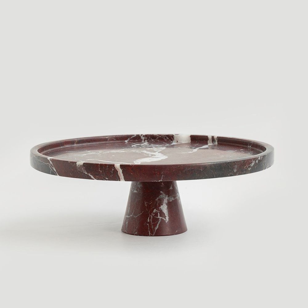 Platter and bowls - ROSSO LEVANTO CAKE STAND - KIWANO CONCEPT